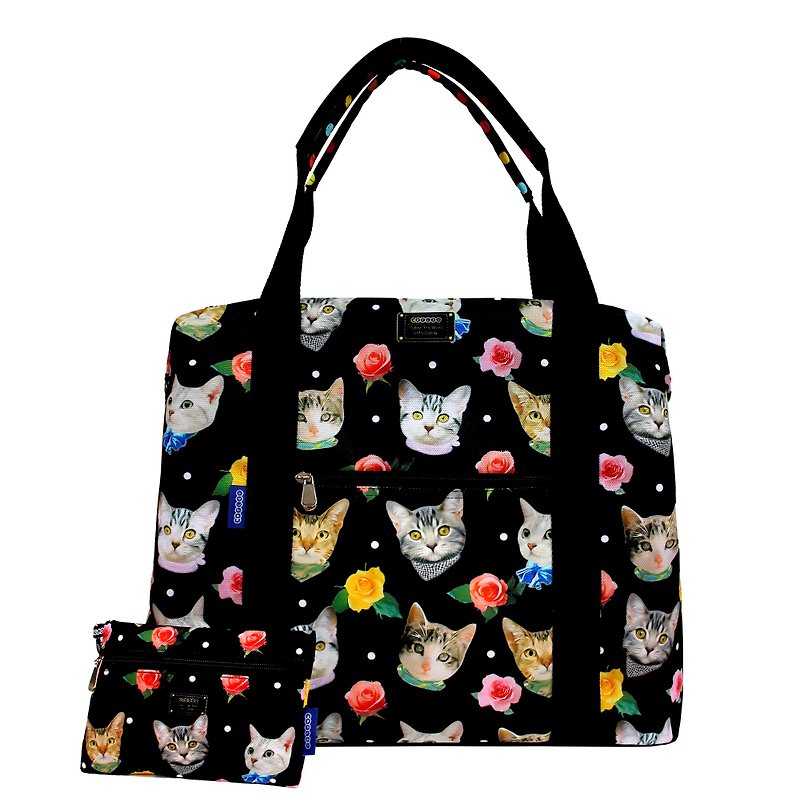 ファッション猫|バッグ|大容量|ショルダーバッグ|メッセンジャーバッグ|ハンドバッグ - ショルダーバッグ - 防水素材 ブラック