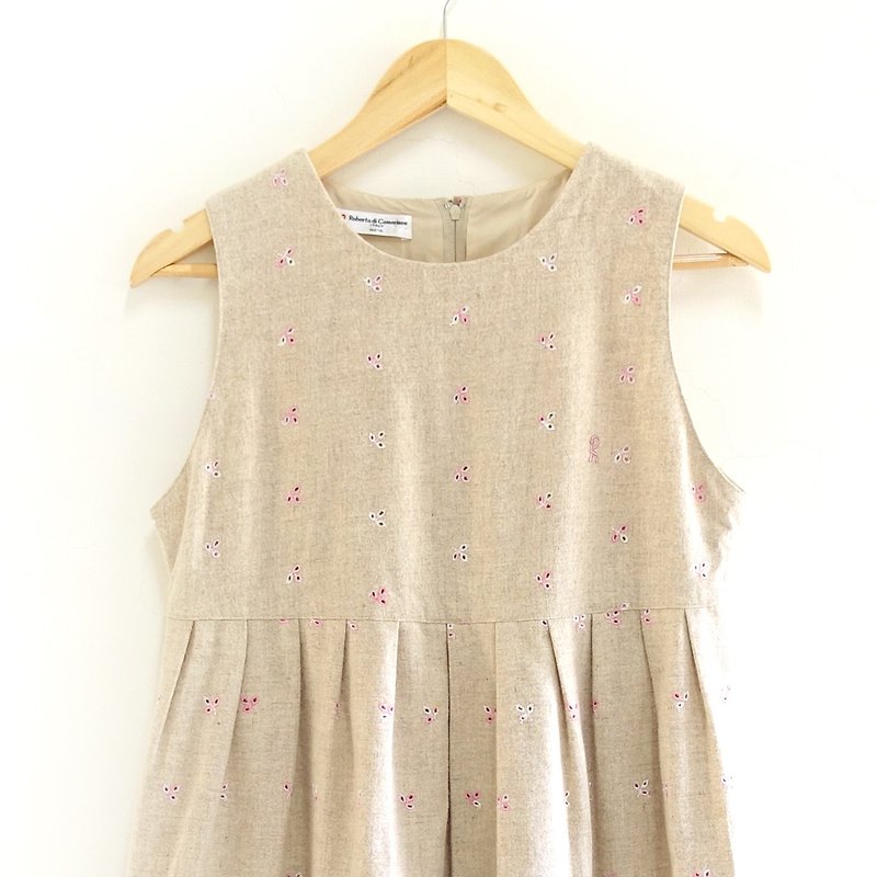 │Slowly │ fly - vintage dress │ vintage. Vintage. - One Piece Dresses - Wool Gold