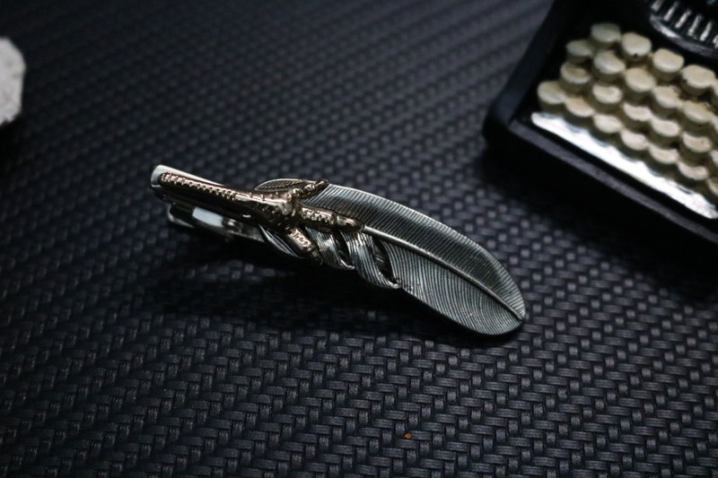 金屬羽毛精工領帶夾造型獨特領帶配件 - 領帶/領帶夾 - 其他金屬 銀色