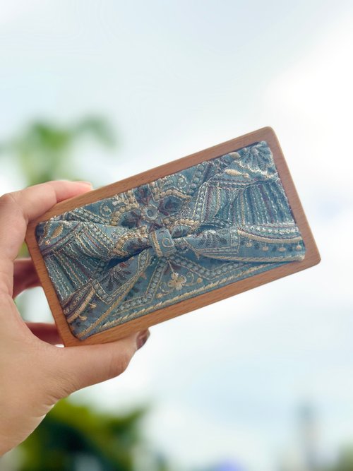 Bagel Baggo 印度重工刺繡蝴蝶結實木首飾盒
