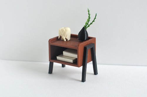 LittleBird_Dollhouse Miniature dollhouse nightstand Bedside table for doll Scale 1/12