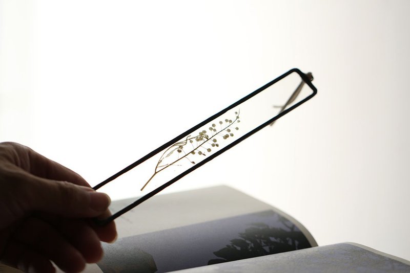 Plant Illustrated∣Pure White Pearl Grass∣Glass Inlay∣Flower Label Bookmark - Bookmarks - Plants & Flowers White