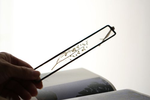 iLife 手感設計 植物圖鑑∣純白系珍珠草∣玻璃鑲崁∣花草標本書籤