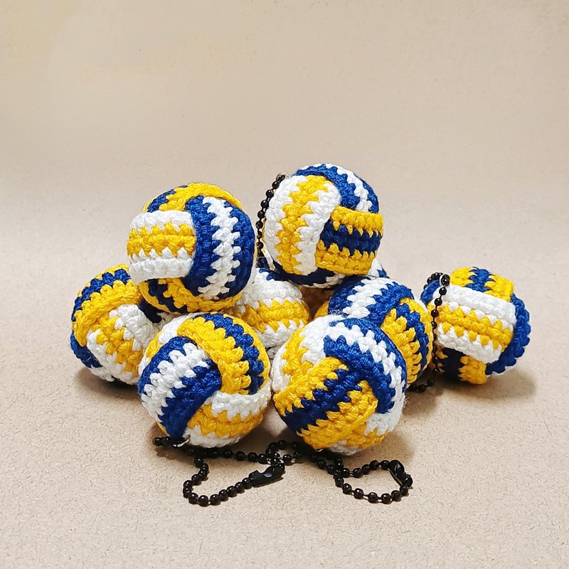 Volleyball Crochet doll keychain - 吊飾/掛飾 - 其他材質 藍色