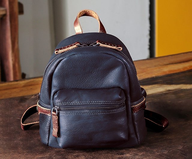 Leather Designer Backpack Purse Shoulder Bag Travel Rucksack Khaki Pink  Lovely