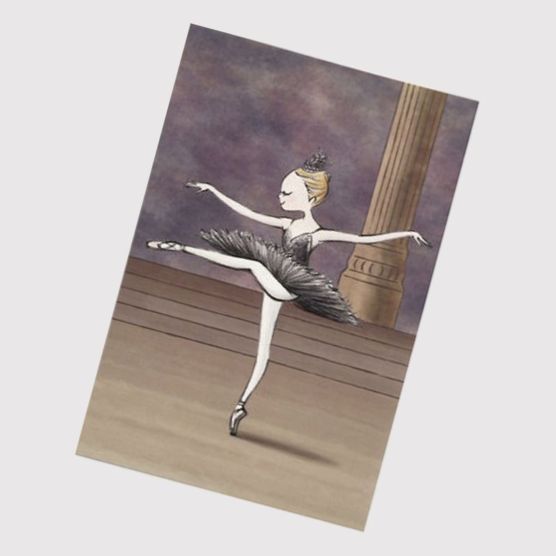伊之珂芭蕾 | 天鵝湖 黑天鵝公主 芭蕾明信片 - 心意卡/卡片 - 紙 黑色