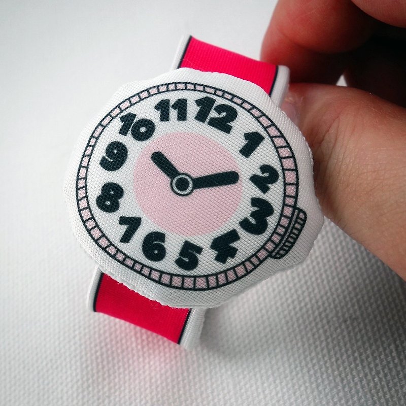 Rabbit Mint Baby 我的第一隻布手錶 My first Baby Watch (BBW-R006) - 圍兜/口水巾 - 棉．麻 粉紅色