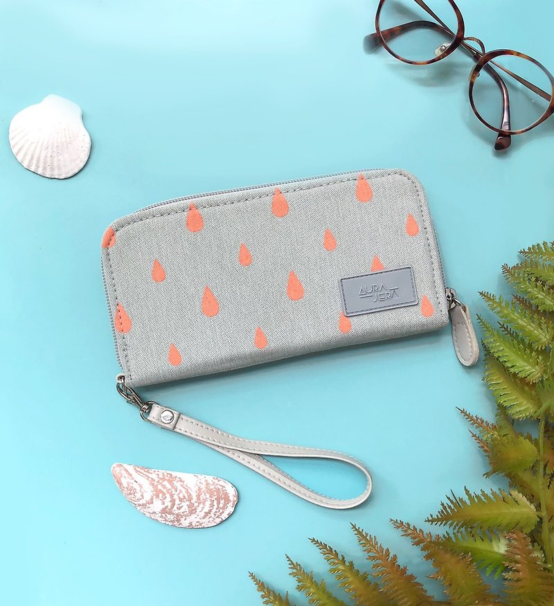 peach printed wallet,purse,mobile wallet - Wallets - Polyester Orange