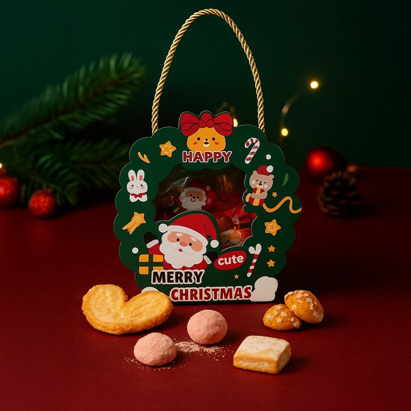 聖誕甜心小禮袋-交換禮物-聖誕節餅乾 - 手工餅乾 - 新鮮食材 綠色