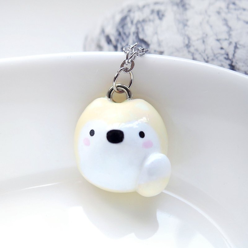Fairy little animal happiness Shiba Inu handmade cute necklace - Necklaces - Pottery Yellow