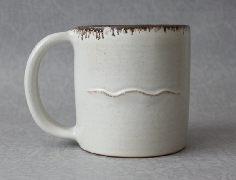 Dune Series-Warm White Mug - แก้วมัค/แก้วกาแฟ - ดินเผา 