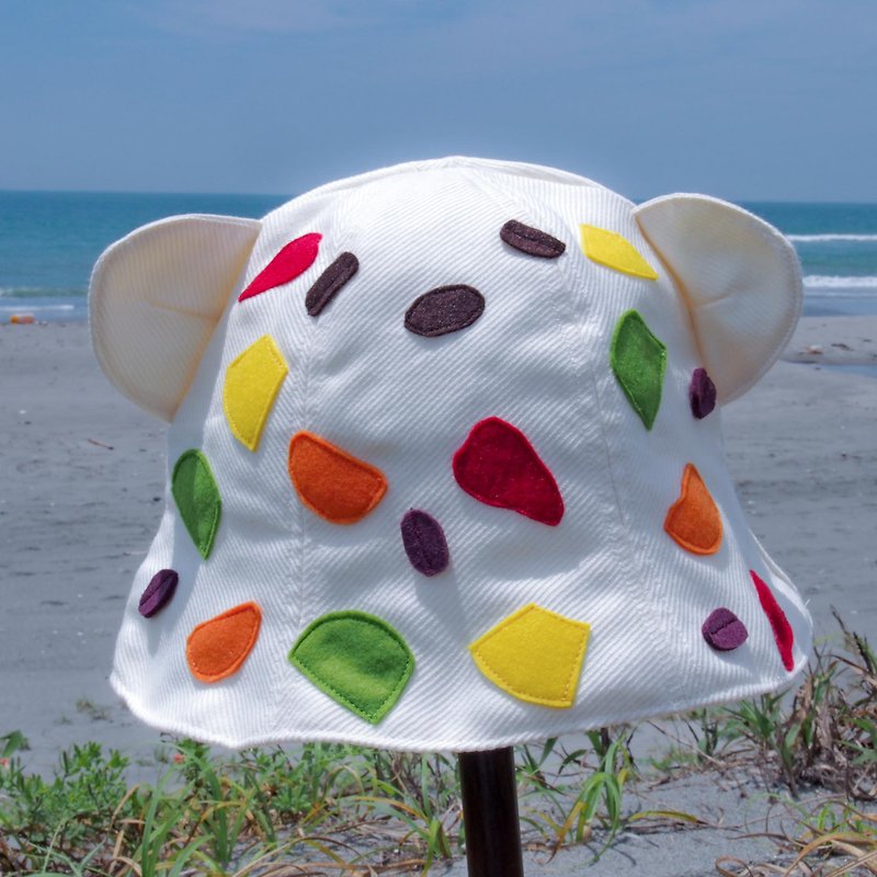 [Animal Hat] White Bear Hat for Adults - หมวก - ผ้าฝ้าย/ผ้าลินิน ขาว
