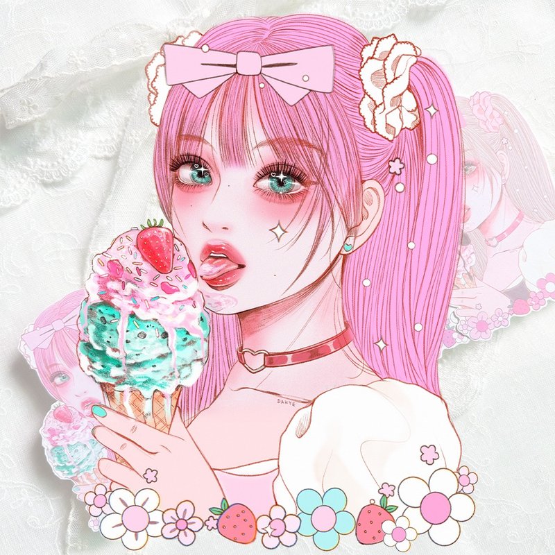 cherie sticker - 貼紙 - 紙 多色