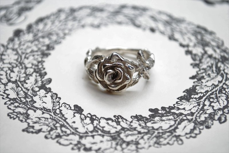 Alarein/Handmade Silver Jewelry/Forest Series/Ring/Sa. Rose - แหวนทั่วไป - เงินแท้ สีเงิน