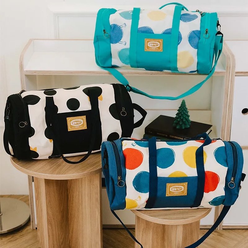 【hahababy】cylindrical travel bag - Messenger Bags & Sling Bags - Cotton & Hemp Multicolor