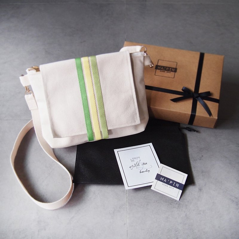 Side back crossbody bag-summer lemon color - Messenger Bags & Sling Bags - Cotton & Hemp Green