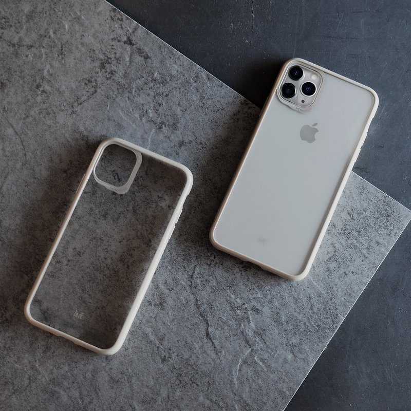 MONOCOZZI | Acrylic Back Cover with Hybrid TPU Bumper for iPhone 11 - Beige - Phone Cases - Other Materials Khaki