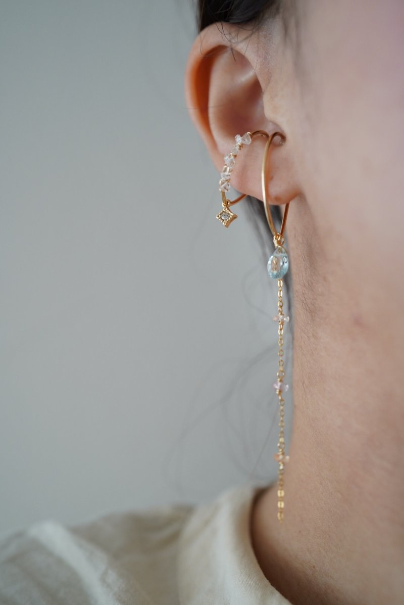 14kgf earcuff【片耳　one ear】 - 袖扣 - 石頭 藍色