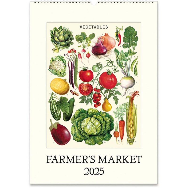 Cavallini & Co. 2025 Annual Calendar/Wall Calendar_Vegetables and Fruits - ปฏิทิน - กระดาษ หลากหลายสี