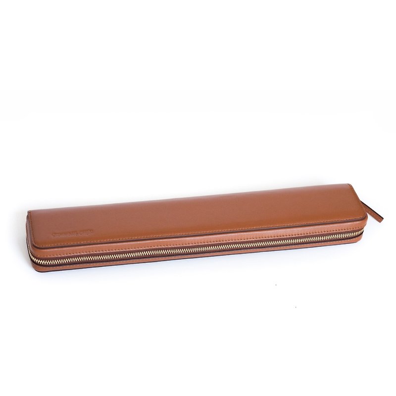 Patina leather handmade custom baton collection box - Other - Genuine Leather Brown