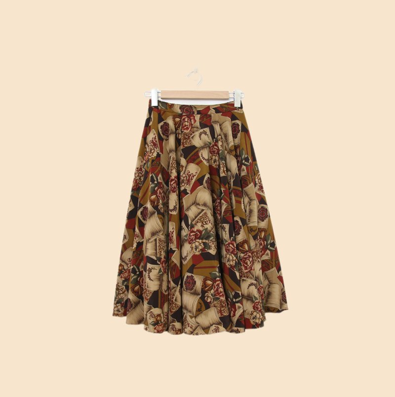 Back to Green-復古拼接長裙 歐式復古 花朵 fs-03 vintage skirt - 裙子/長裙 - 棉．麻 