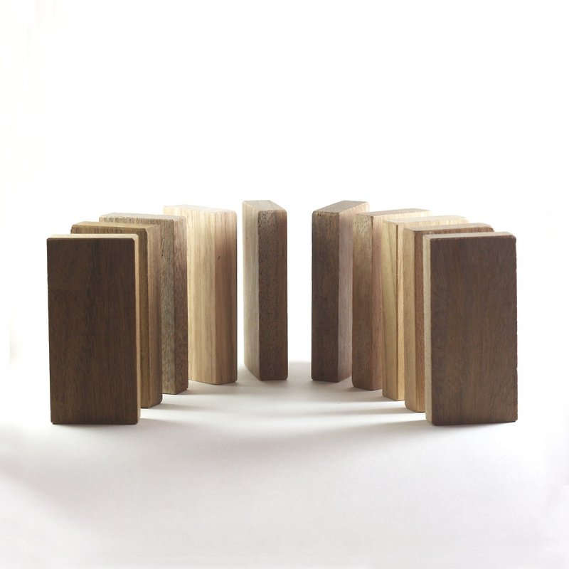 Natural Wooden Blocks Set-  14Pcs - Items for Display - Wood Brown