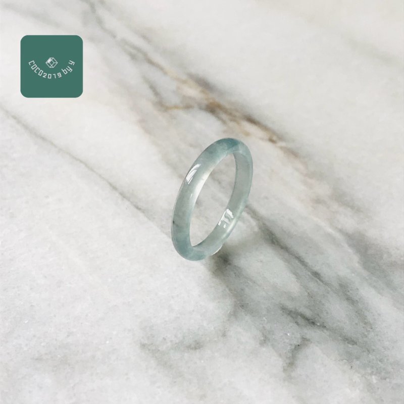 ジェイド　JADE ヒスイ　本翡翠　くりぬき　リング　天然石　一点物　グアテマラ産　16号　指輪 - リング・指輪 - 翡翠 ブルー