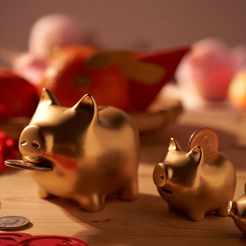GOLDENPIG | 招財金豬 伍 霧金 - 擺飾/家飾品 - 貴金屬 金色