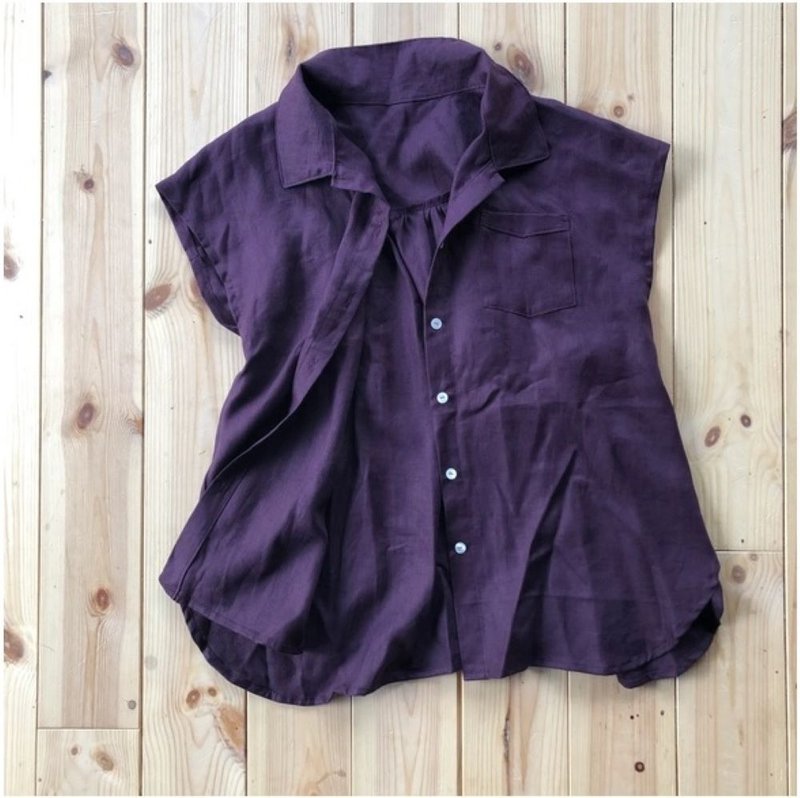 シェルボタン　ブラウス frech linen  日本縫製 - 女襯衫 - 棉．麻 