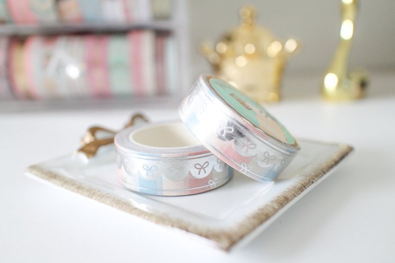 Gold foil paper tape - pattern bow - Washi Tape - Paper 