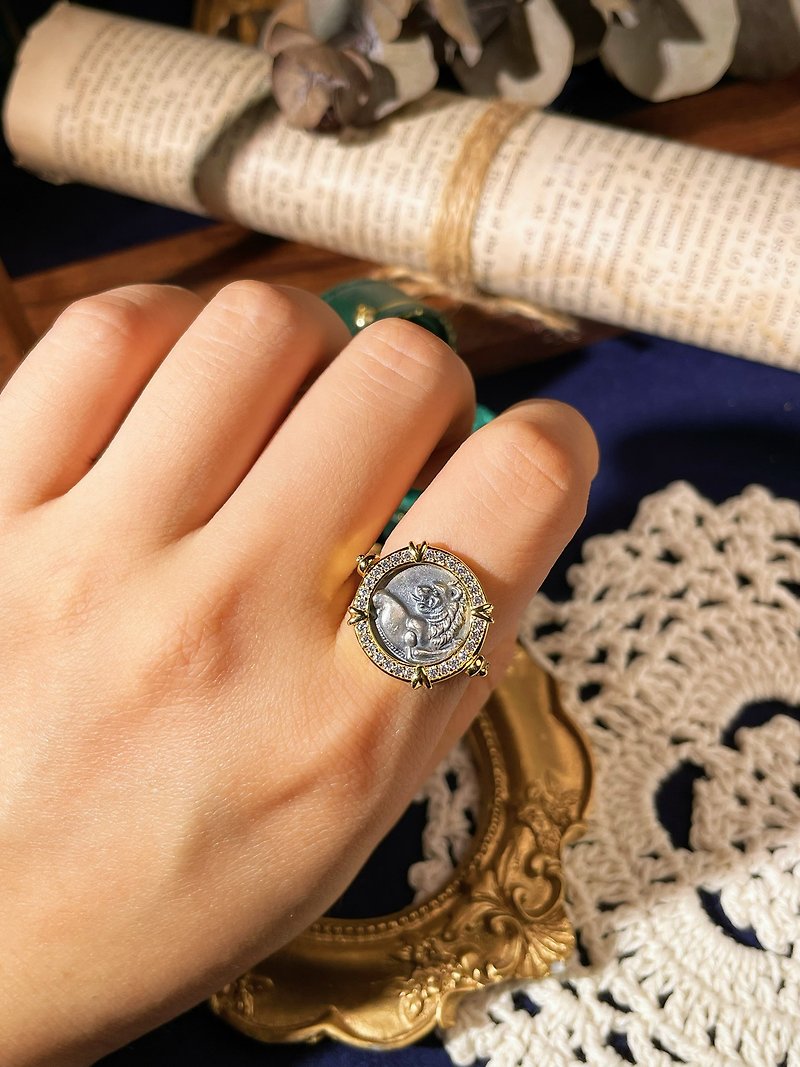 【正義之光】戒指/項鍊 一款四戴 古銀幣 ins風 特別禮物 女生 - 戒指 - 純銀 金色