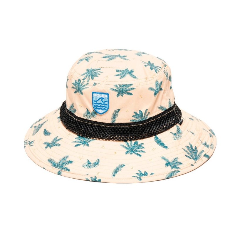 日本限定POLER 2WAY SURF HAT 兩用衝浪漁夫帽 附扣帶 / 米褐印花 - 帽子 - 聚酯纖維 卡其色