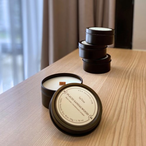 Sa'Vee 旅行蠟燭 - 木質調禮盒 附小卡片 / 沉靜聖檀 單入禮盒