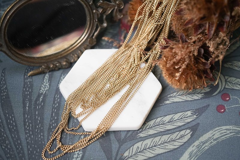 [Old Jewelry/Western Old Pieces] VINTAGE LISNER Gorgeous Pendant Golden Vintage Necklace - สร้อยคอ - โลหะ สีทอง