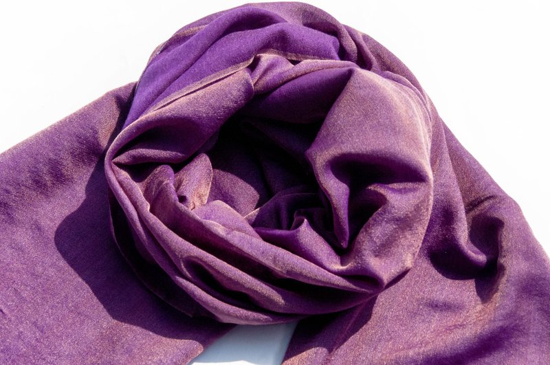 Cashmere woven cashmere scarf wool silk shawl ring velvet shawl - two colors - ผ้าพันคอถัก - ขนแกะ สีม่วง