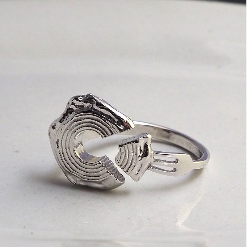 Fork & Baumkuchen Ring - General Rings - Sterling Silver Silver