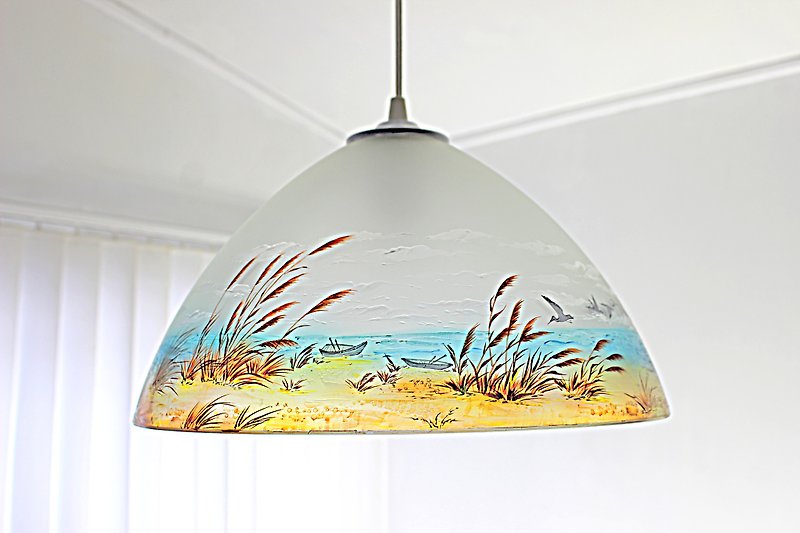 Pendant Light, Home Decor,Lighting House,Stained glass. - โคมไฟ - แก้ว สีน้ำเงิน