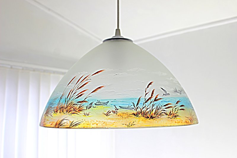 Pendant Light, Home Decor,Lighting House,Stained glass. - โคมไฟ - แก้ว สีน้ำเงิน