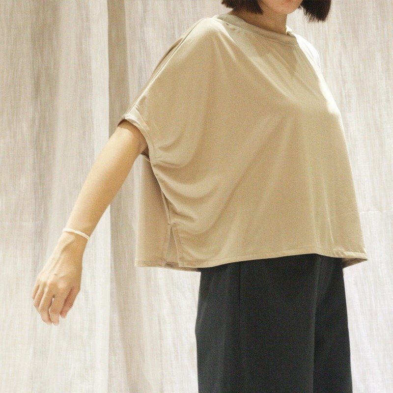 閃亮上衣彈性T-shirt 黑/銀/膚/白 - 女上衣/長袖上衣 - 聚酯纖維 白色