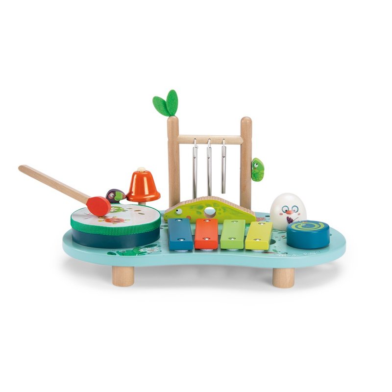 France Moulin Roty Jungle Adventure Multi-Instrument Game Table 32x21x15cm - Kids' Toys - Wood Multicolor