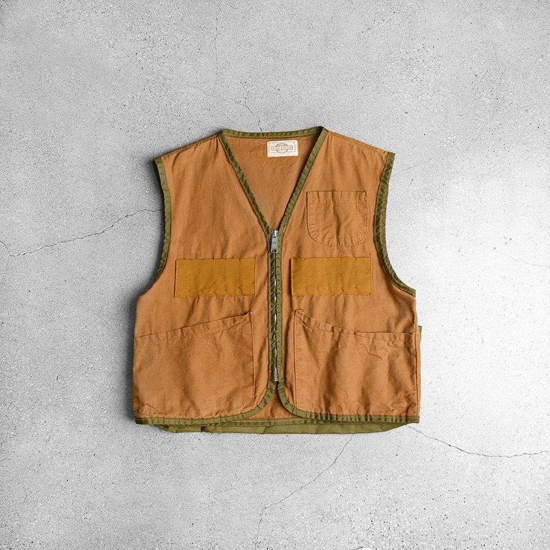 Vintage 獵裝背心 / Vintage 古著 - 男背心 - 棉．麻 橘色