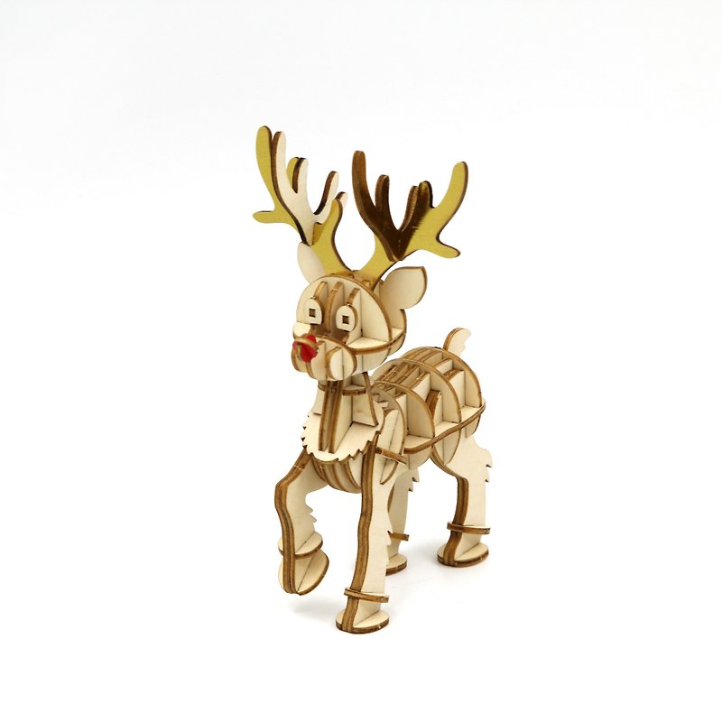 [Christmas Specials] Jigzle® 3D three-dimensional jigsaw puzzle series | wooden Rudolph | super cure - งานไม้/ไม้ไผ่/ตัดกระดาษ - ไม้ หลากหลายสี