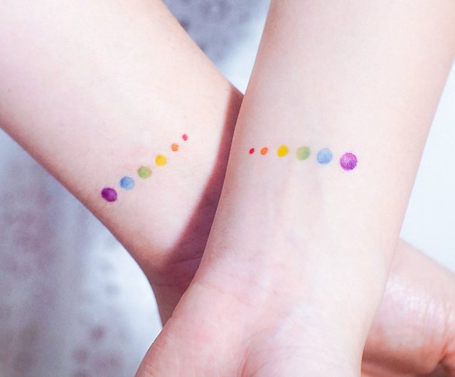 Rainbow Dots  20 Small Simple Tattoo Ideas That Are Absolutely Stunning   Page 12