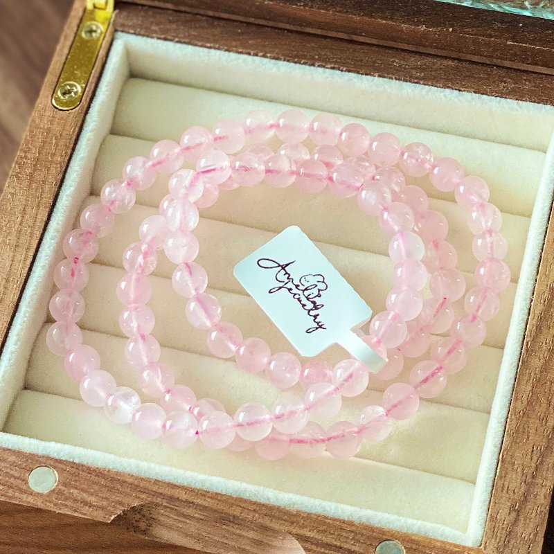 Amelia Jewelry丨Pink Crystal Bracelet丨Pink Crystal Bracelet丨Peach Blossom Love Noble Love - Bracelets - Crystal Pink