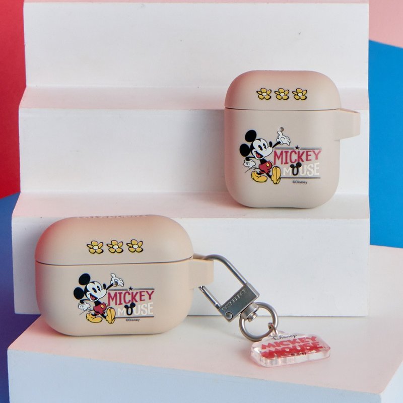 Disney經典米奇款活力步伐強悍防摔AirPods保護套(附吊飾) - AirPods/耳機保護套 - 塑膠 多色