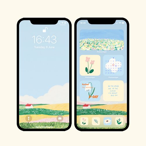 take time to make Kram Digital Wallpapers and Widgets 'A bright blue sky' for Iphone ios 14