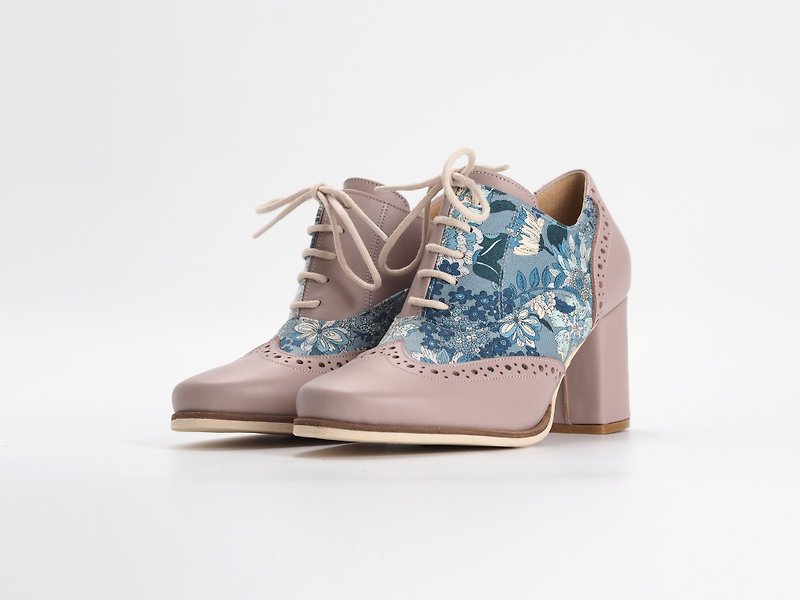 High heel - Chigusa Blue - Women's Oxford Shoes - Genuine Leather Pink