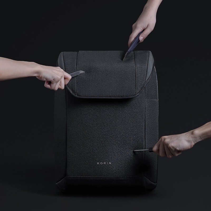 Korin Design ClickPack X neo 黑科技防割防盜後背包 - 後背包/書包 - 其他人造纖維 黑色