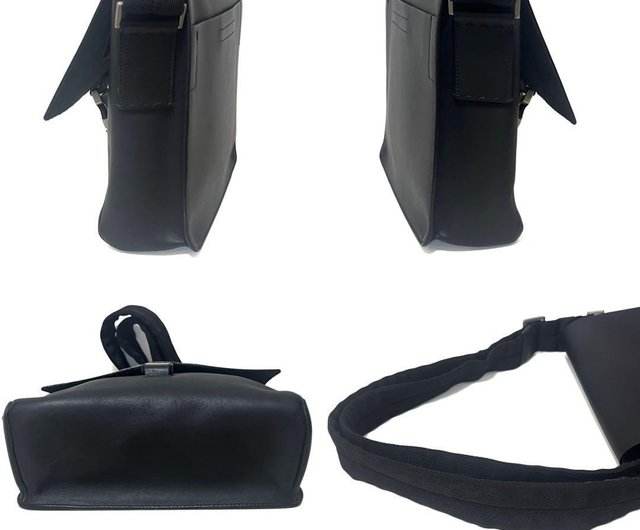 プラダ ショルダーバッグ レザー ブラック 黒 メンズ 斜め掛け V177 美品 本物Prada プラダショルダーバッグレザーブラック黒メンズ斜め