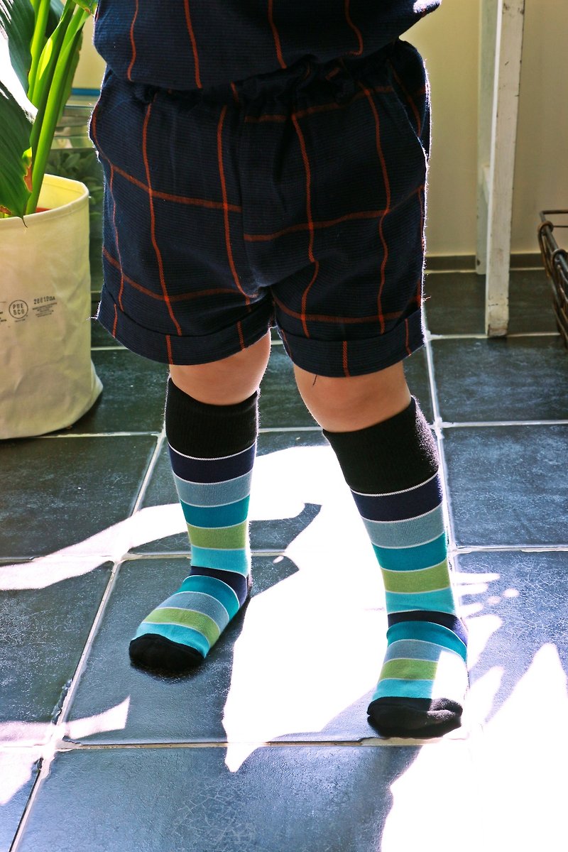 英倫風童襪 - Wakefield 簡約活潑風襪子 - 英國設計 - 其他 - 棉．麻 藍色